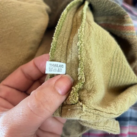 Vintage Boxy Doleman Sleeve Thai Cotton Boho Top Festival Hippie Womens Medium - Picture 13 of 13